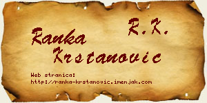 Ranka Krstanović vizit kartica